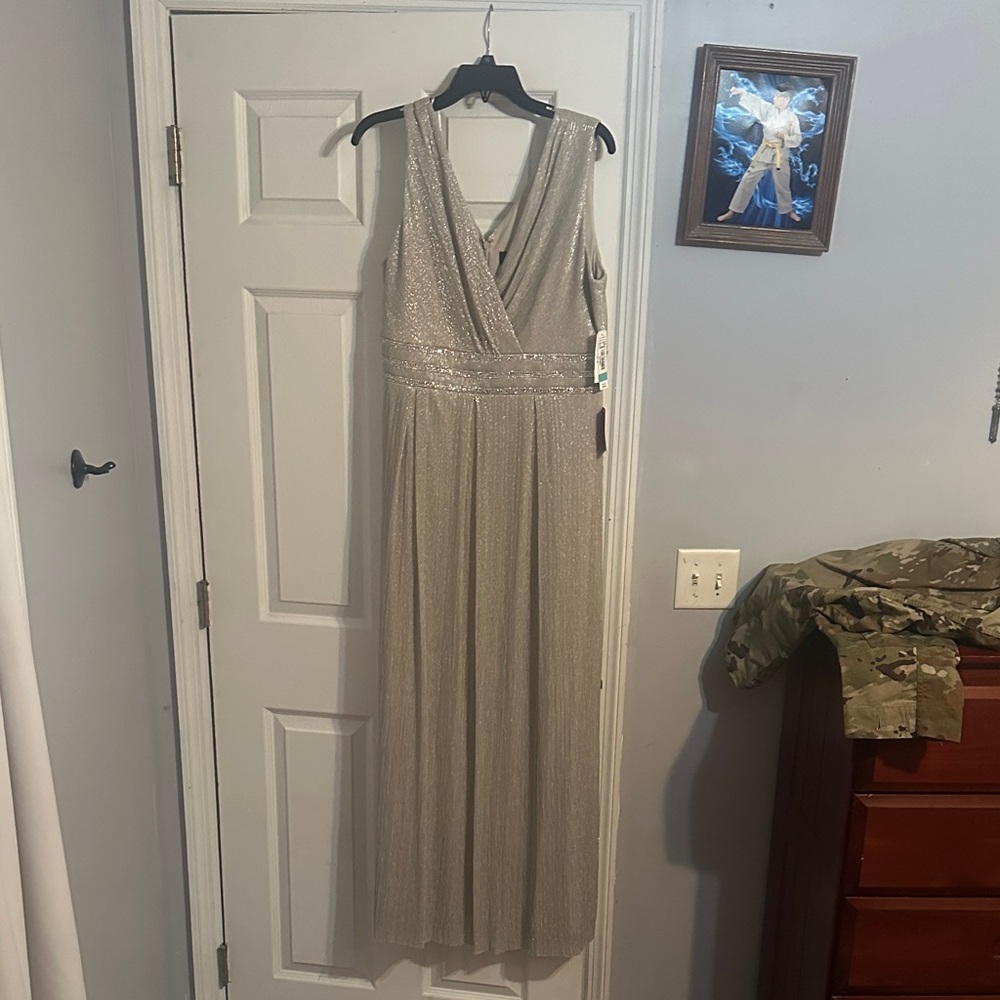 Elegant gold and silver Sleeveless Gown